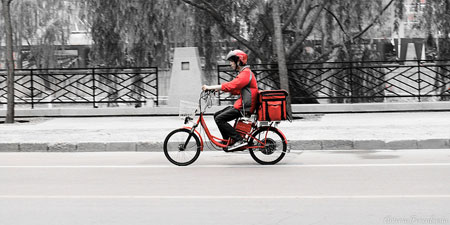 A courier in China