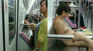 Naked Woman Spotted on Wuhan Subway