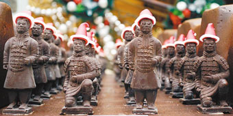 Christmas Is Coming: Chocolate Santa Terra Cotta Warriors in Xi’an