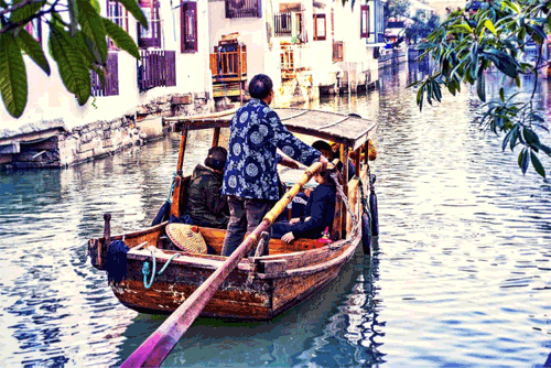Boat man in Suzhou