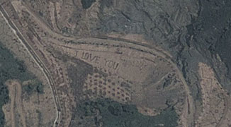 Romantic Carves Giant “I LOVE YOU” into Ground; Viewable on Google Maps